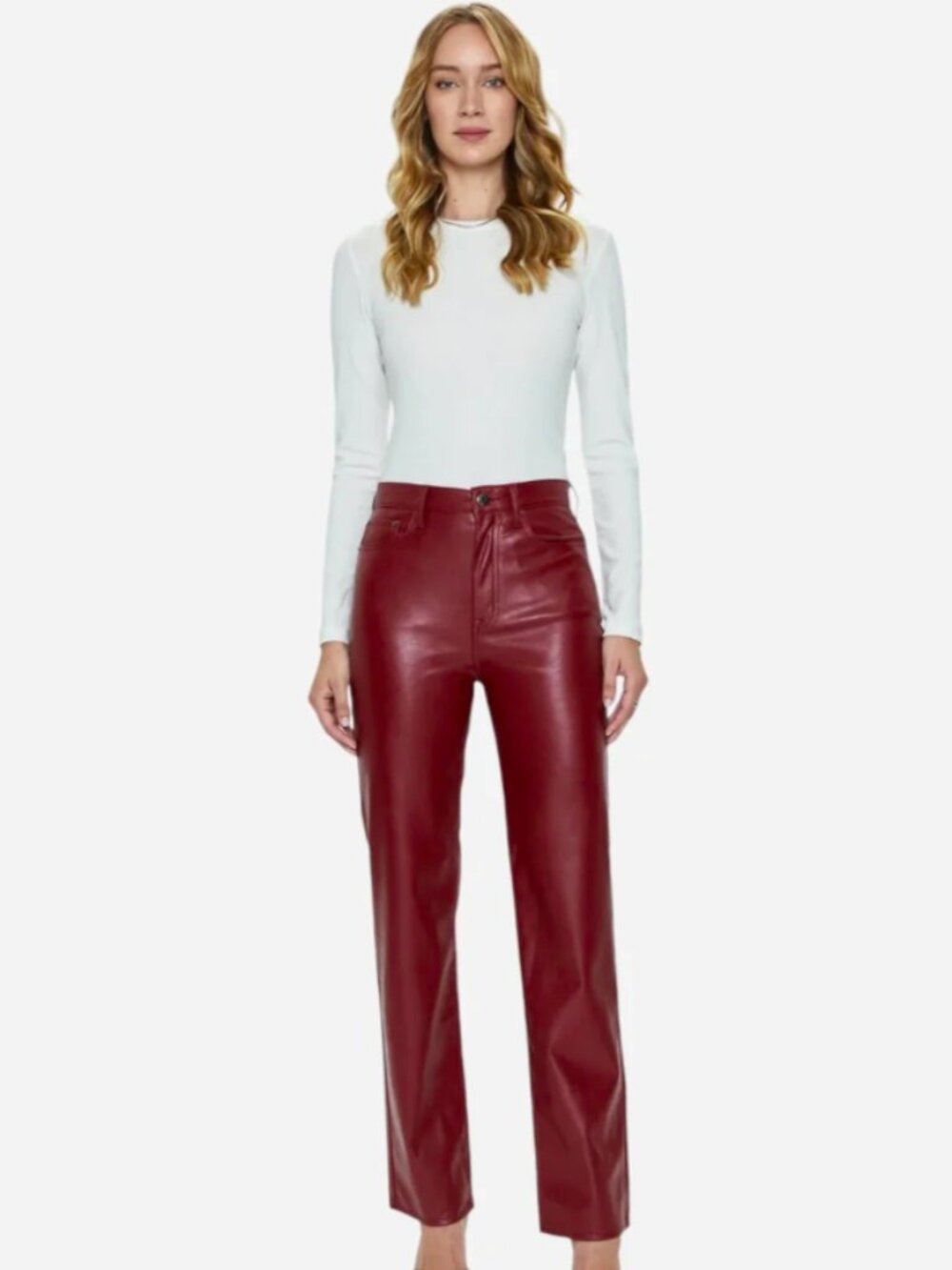 Pistola Cassie Super High Rise Straight Pant in Carmine size 27
